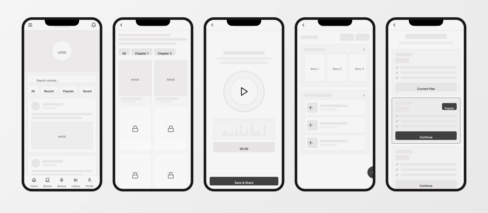 All Wireframes Low Fidelity