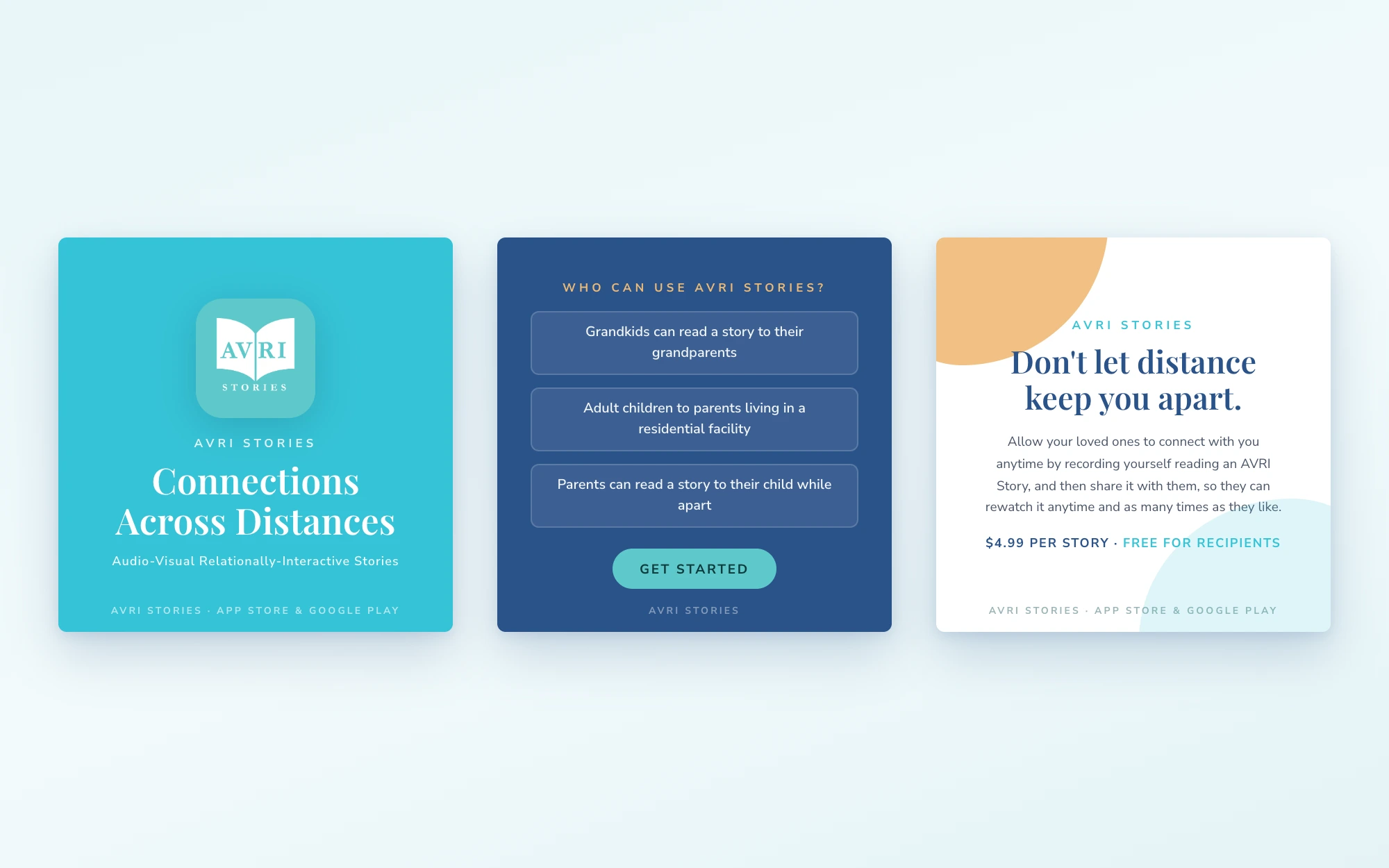 Social post templates set in the AVRI Stories brand