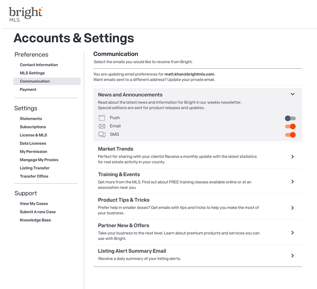 Communication Settings