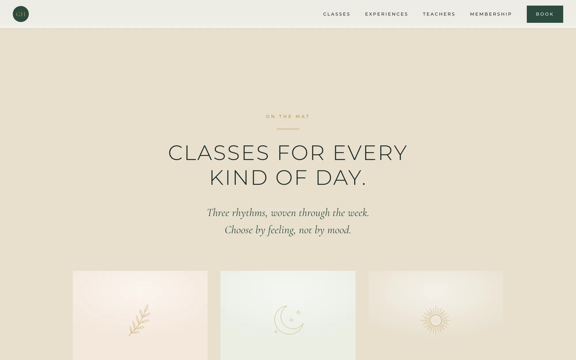 Mission section: 'Heart of the Haven' in editorial serif typography