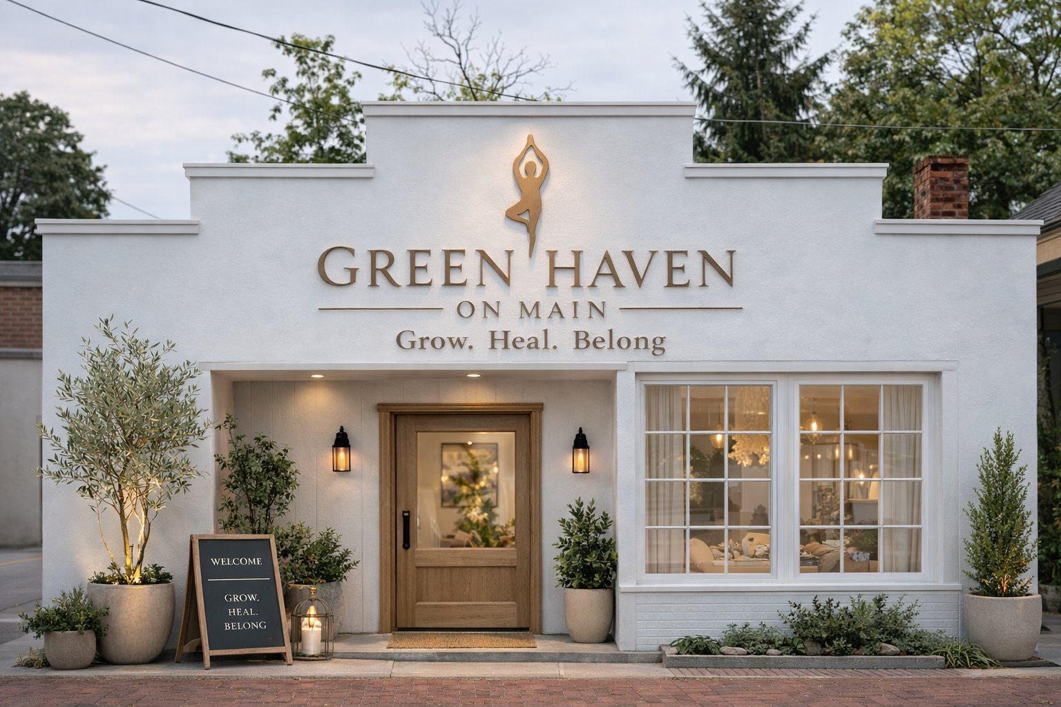 Storefront signage concept rendering — not a photograph