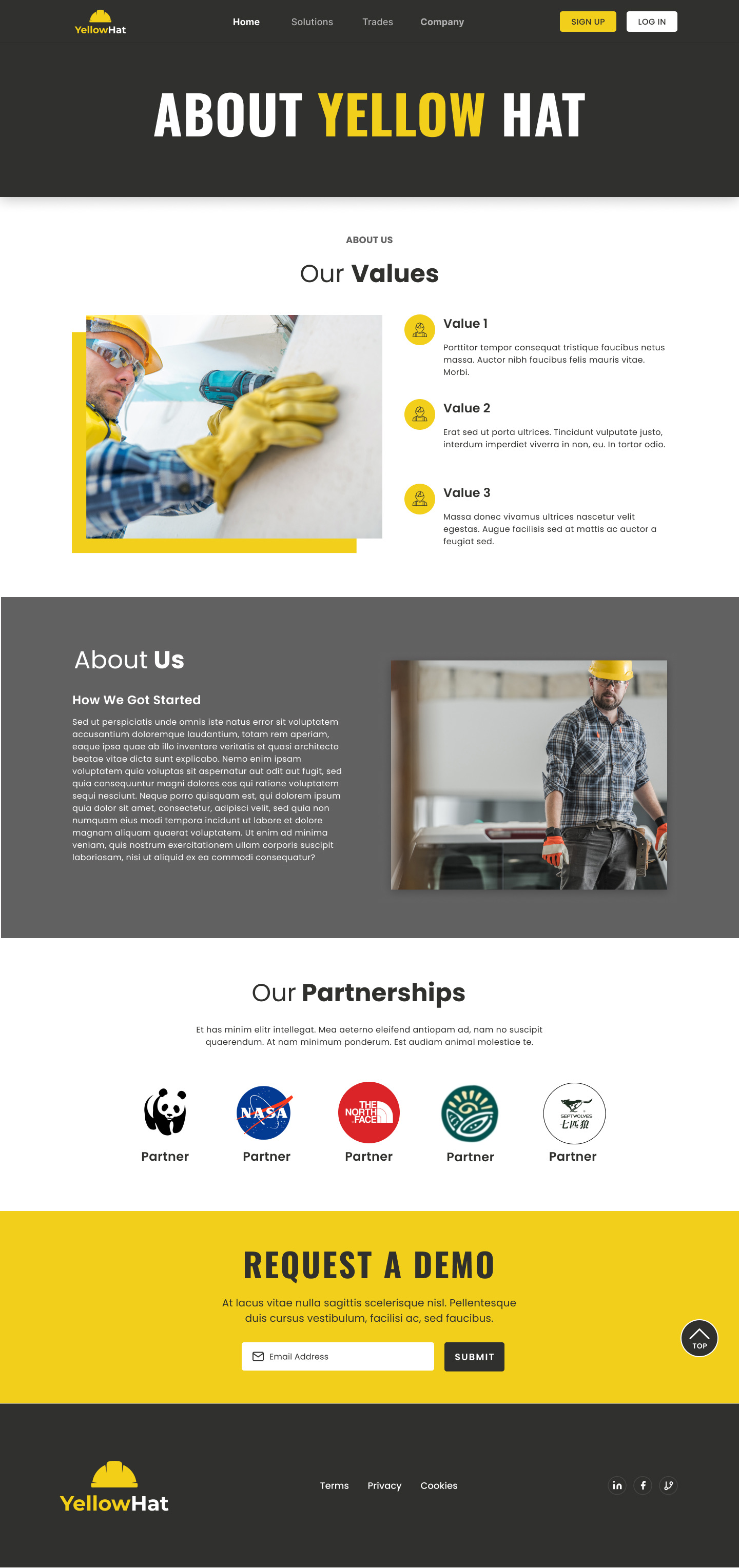 YellowHat Company Page