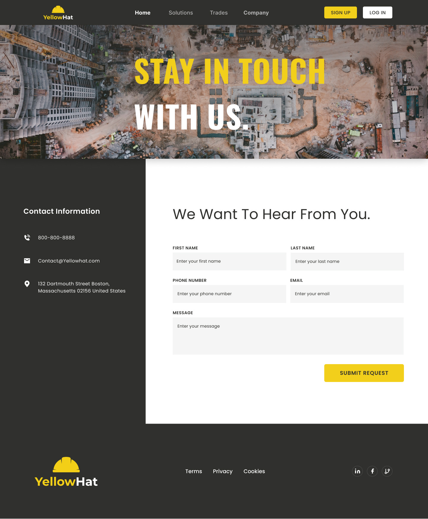 YellowHat Contact Page