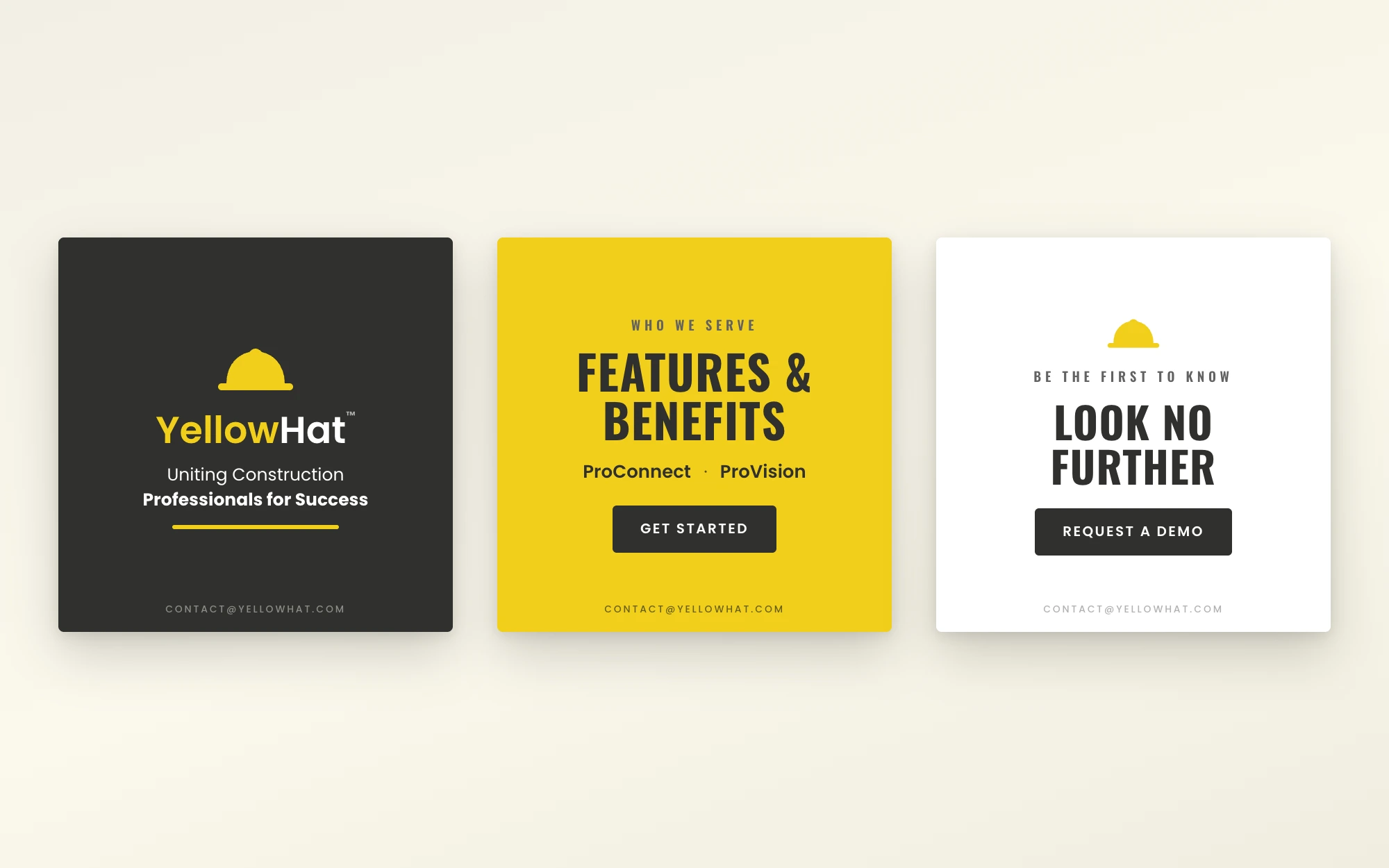 Social post templates set in the YellowHat brand system